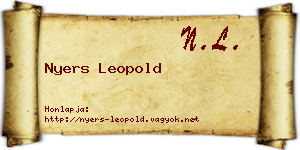 Nyers Leopold névjegykártya